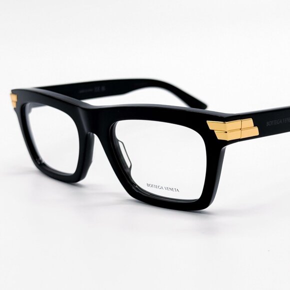 NEW BOTTEGA VENETA EYEGLASSES BV1059O 001 SQUARE BLACK WOMEN EYEWEAR - Picture 6 of 9